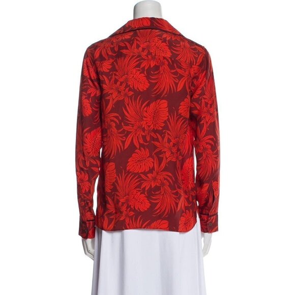La Ligne Silk Hawaiian Floral Printed Button-Up Top - Picture 3 of 7